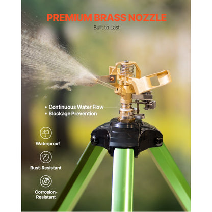 HX-3311CN - Brass Impact Sprinkler on Adjustable Tripod, Covers 5539 sq. ft