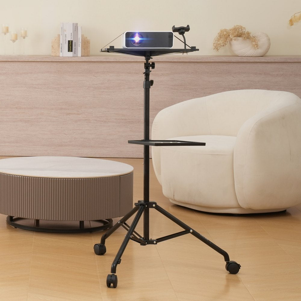 ZG-SJJTY-JL - Adjustable 31.3-67.3in VEVOR Projector Stand with Tray & Phone Holder