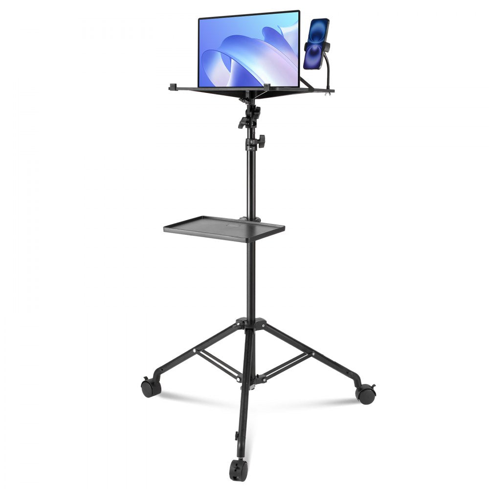 ZG-SJJTY-JL - Adjustable 31.3-67.3in VEVOR Projector Stand with Tray & Phone Holder