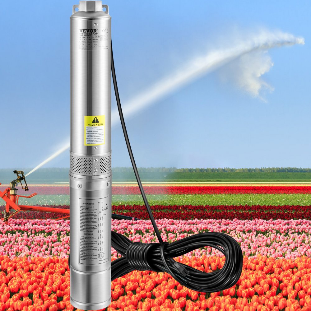 4SSM5/8 - Stainless Steel 4" Submersible Pump, 1.5HP, 276ft Depth