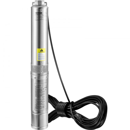 4SSM5/8 - Stainless Steel 4" Submersible Pump, 1.5HP, 276ft Depth