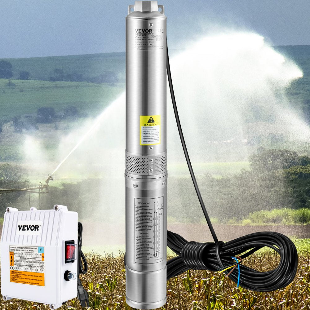4SSM5/8 - VEVOR 1.5HP Stainless Steel Deep Well Pump with 33ft Cord