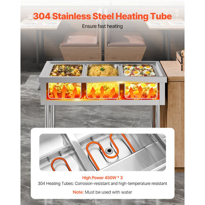 SFTLS3G110v1350w - Stainless Steel Food Warmer with Independent Temperature Control