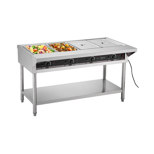 SFTLS4G110v1800w - Stainless Steel 4-Pan Food Warmer with Temperature Control