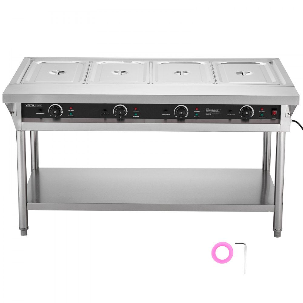 SFTLS4G110v1800w - Stainless Steel 4-Pan Food Warmer with Temperature Control