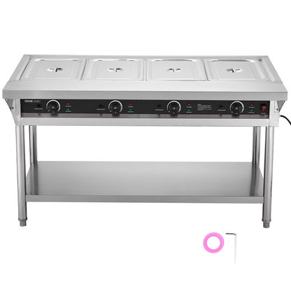 SFTLS4G110v1800w - Stainless Steel 4-Pan Food Warmer with Temperature Control