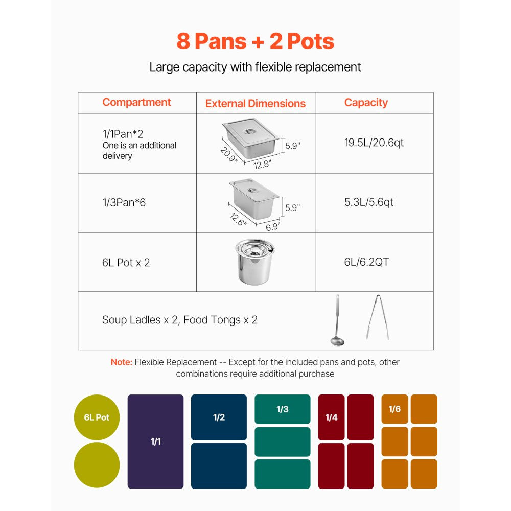 SKT1*1/1-6*1/3-6L*2 - Stainless Steel Electric Food Warmer with Adjustable Temperature