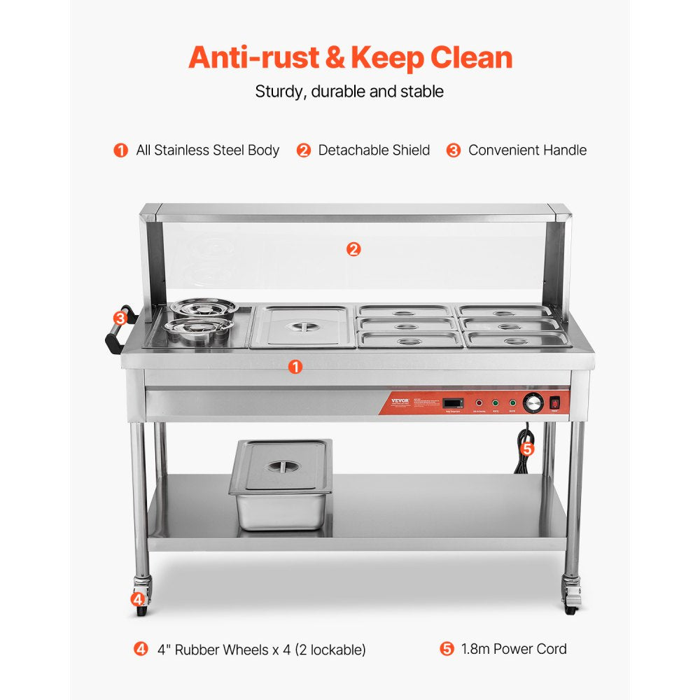 SKT1*1/1-6*1/3-6L*2 - Stainless Steel Electric Food Warmer with Adjustable Temperature