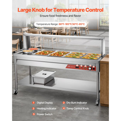 SKT2*1/1-6*1/3-6L*2 - Stainless Steel Commercial Food Warmer with Temperature Control