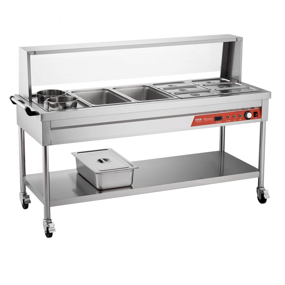 SKT2*1/1-6*1/3-6L*2 - Stainless Steel Commercial Food Warmer with Temperature Control