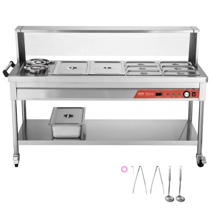 SKT2*1/1-6*1/3-6L*2 - Stainless Steel Commercial Food Warmer with Temperature Control
