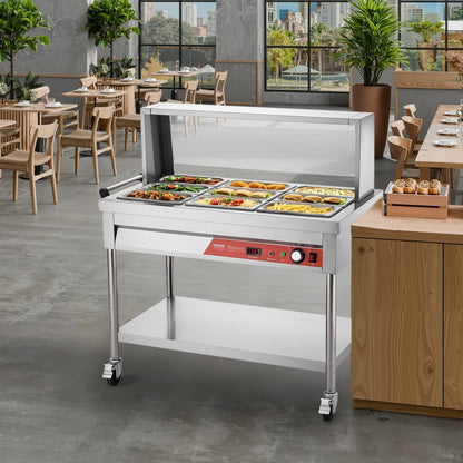 SKT1/3*9 - Stainless Steel Food Warmer with Temperature Control and Undershelf