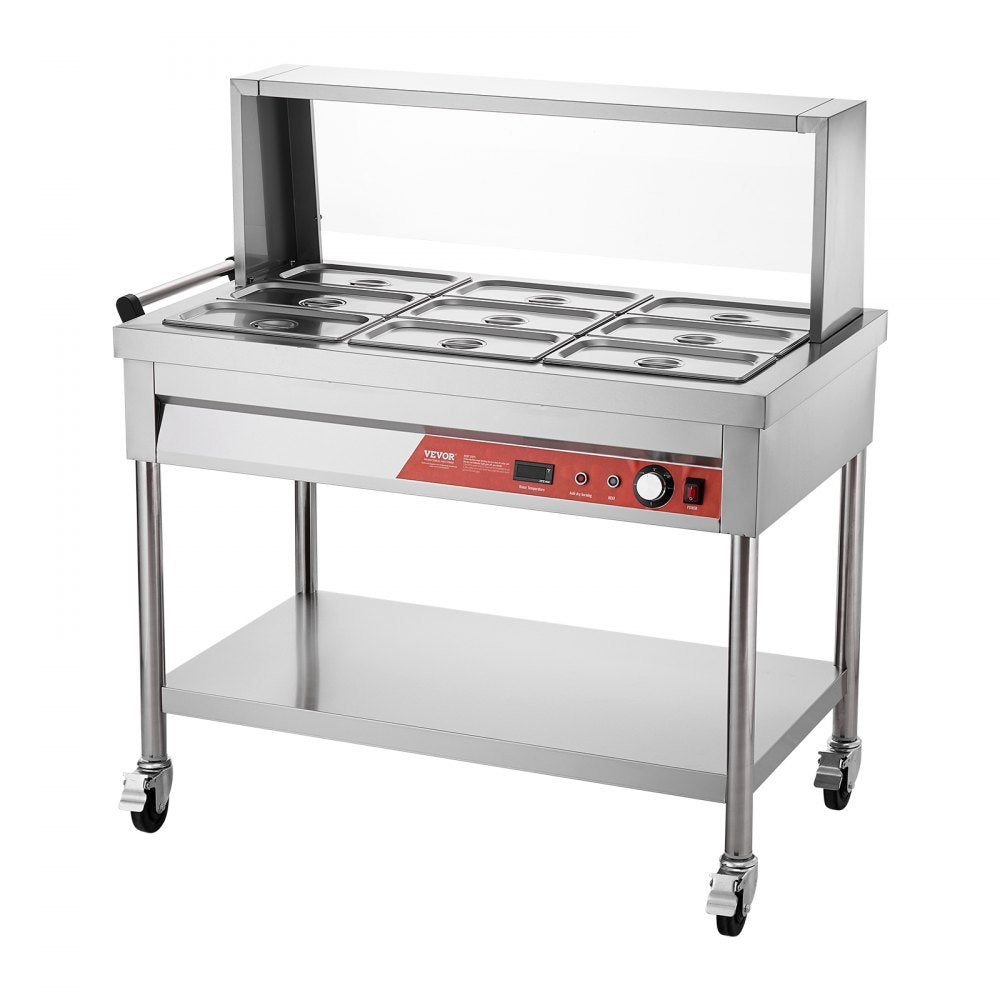SKT1/3*9 - Stainless Steel Food Warmer with Temperature Control and Undershelf