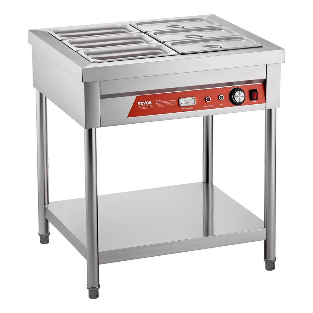 SKT1/3*6 - Stainless Steel Commercial Food Warmer with Adjustable Temperature