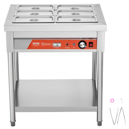 SKT1/3*6 - Stainless Steel Commercial Food Warmer with Adjustable Temperature