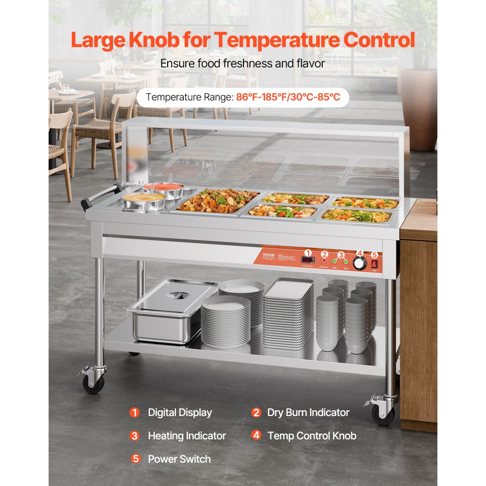 SKT1*1/1-4*1/2-6L*2 - Stainless Steel Food Warmer with Temperature Control