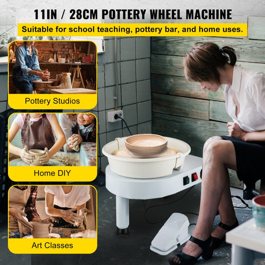 GCJX-008 - 11" VEVOR Pottery Wheel with Adjustable Height & Quiet Motor