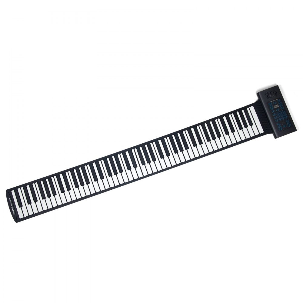 BR-A-88 - Portable 88-Key Silicone Piano with Rechargeable Battery & LED Display