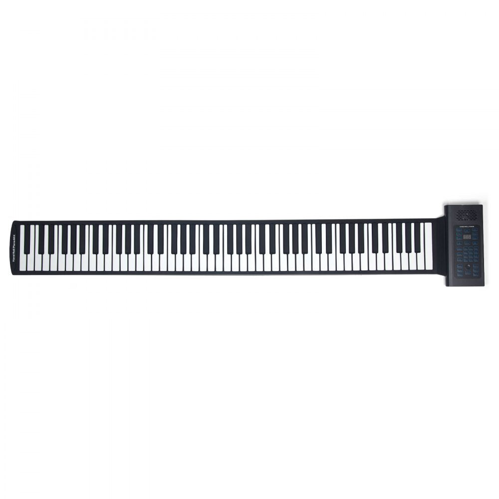 BR-A-88 - Portable 88-Key Silicone Piano with Rechargeable Battery & LED Display