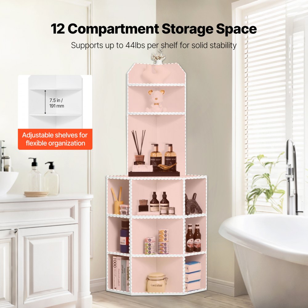 J10034-33-FB - 64" Corner Storage Cabinet with Built-in Outlets