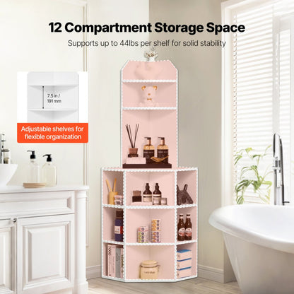 J10034-33-FB - 64" Corner Storage Cabinet with Built-in Outlets