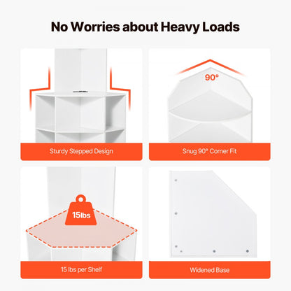 J10034-33-FB - 64" Corner Storage Cabinet with Built-in Outlets