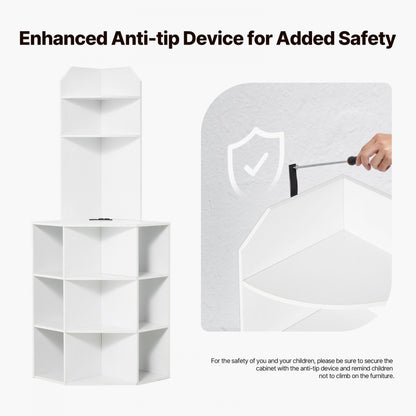 J10034-33-FB - 64" Corner Storage Cabinet with Built-in Outlets