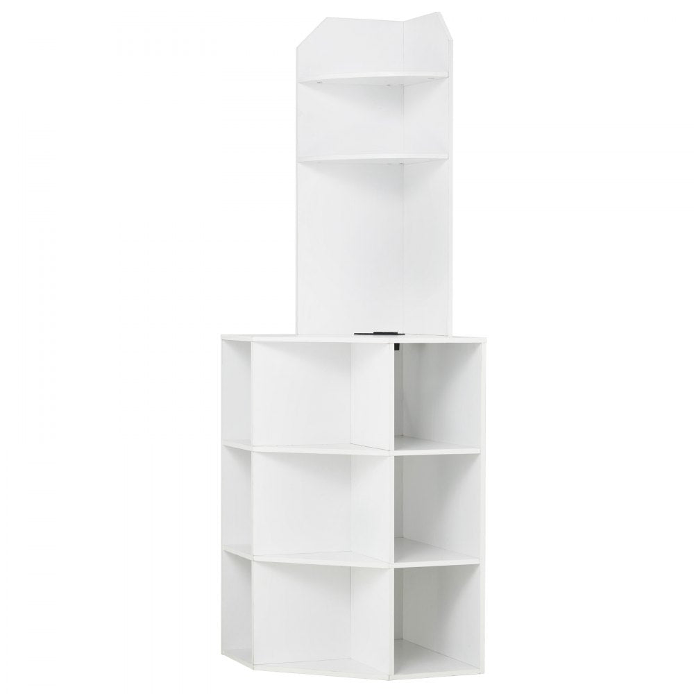 J10034-33-FB - 64" Corner Storage Cabinet with Built-in Outlets