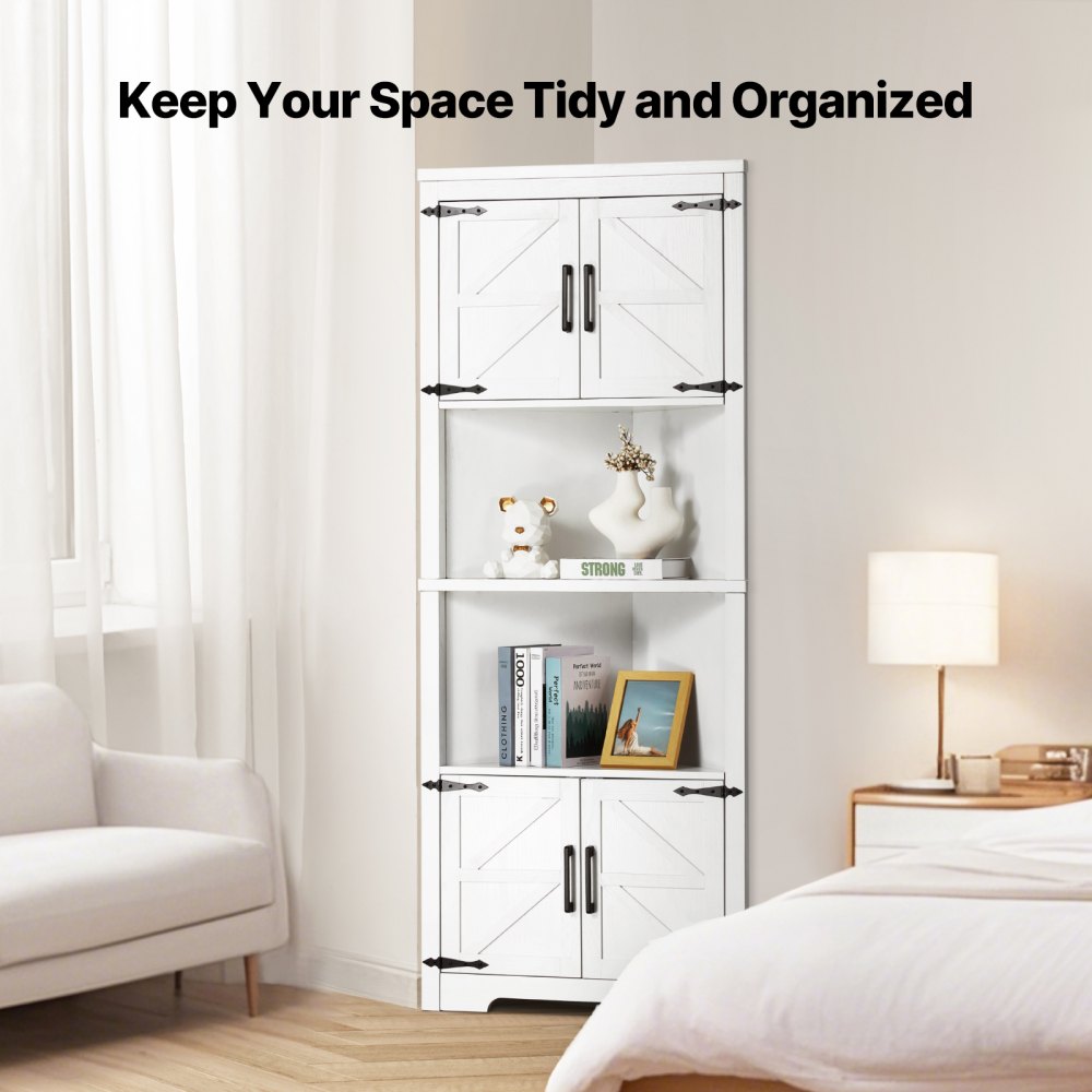 J10030-68-FB - 68" Tall Triangular Corner Cabinet for Smart Storage