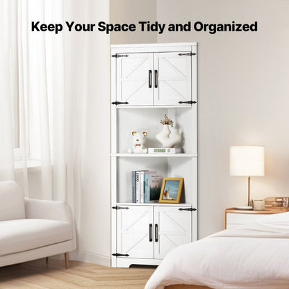 J10030-68-FB - 68" Tall Triangular Corner Cabinet for Smart Storage