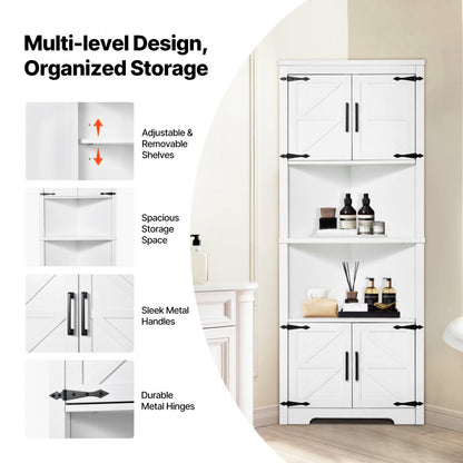 J10030-68-FB - 68" Tall Triangular Corner Cabinet for Smart Storage