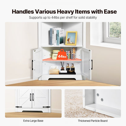 J10030-68-FB - 68" Tall Triangular Corner Cabinet for Smart Storage