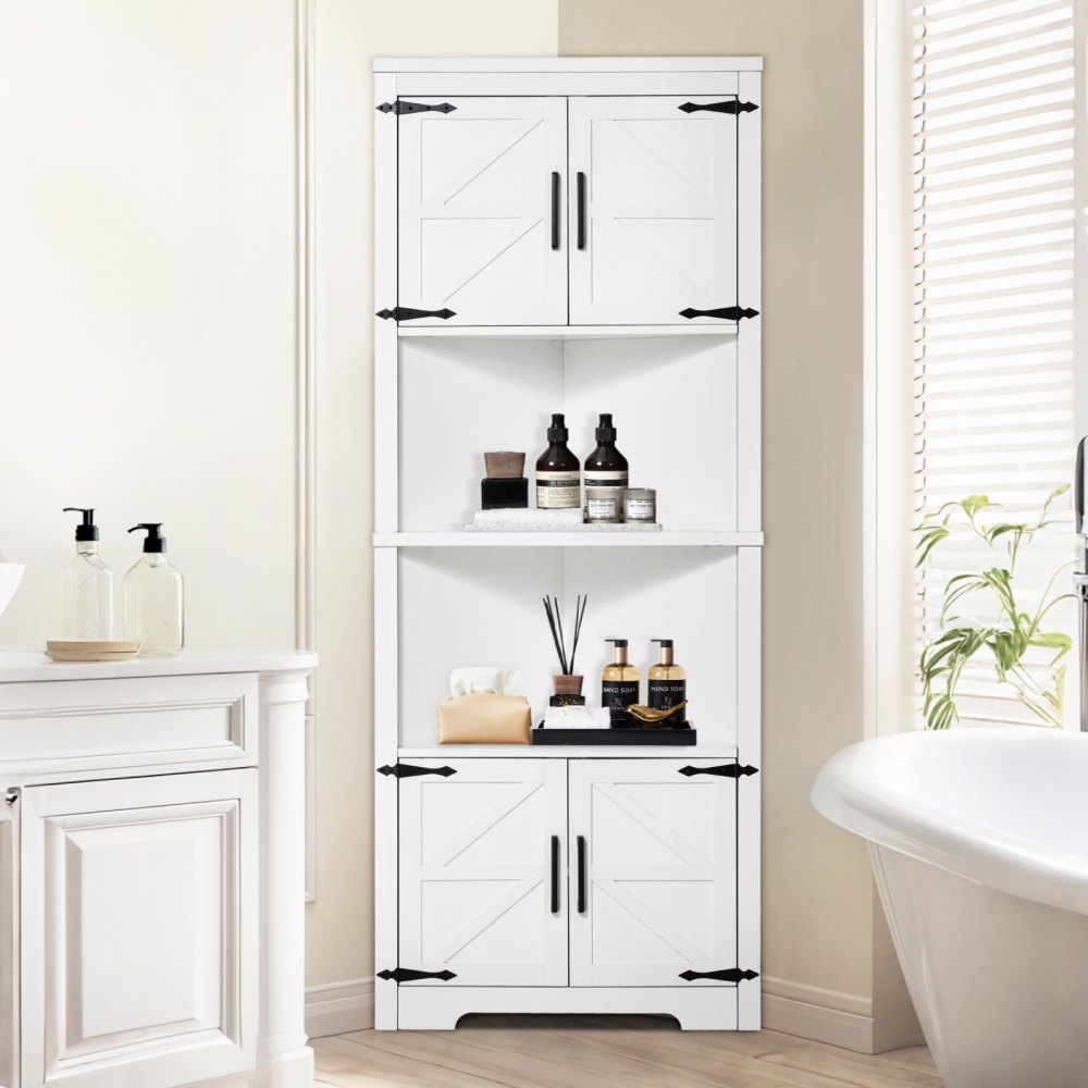 J10030-68-FB - 68" Tall Triangular Corner Cabinet for Smart Storage