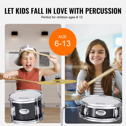 SH-001-BK - 3-Piece Kids Drum Set with 8" Tom, 10" Snare, 14" Bass