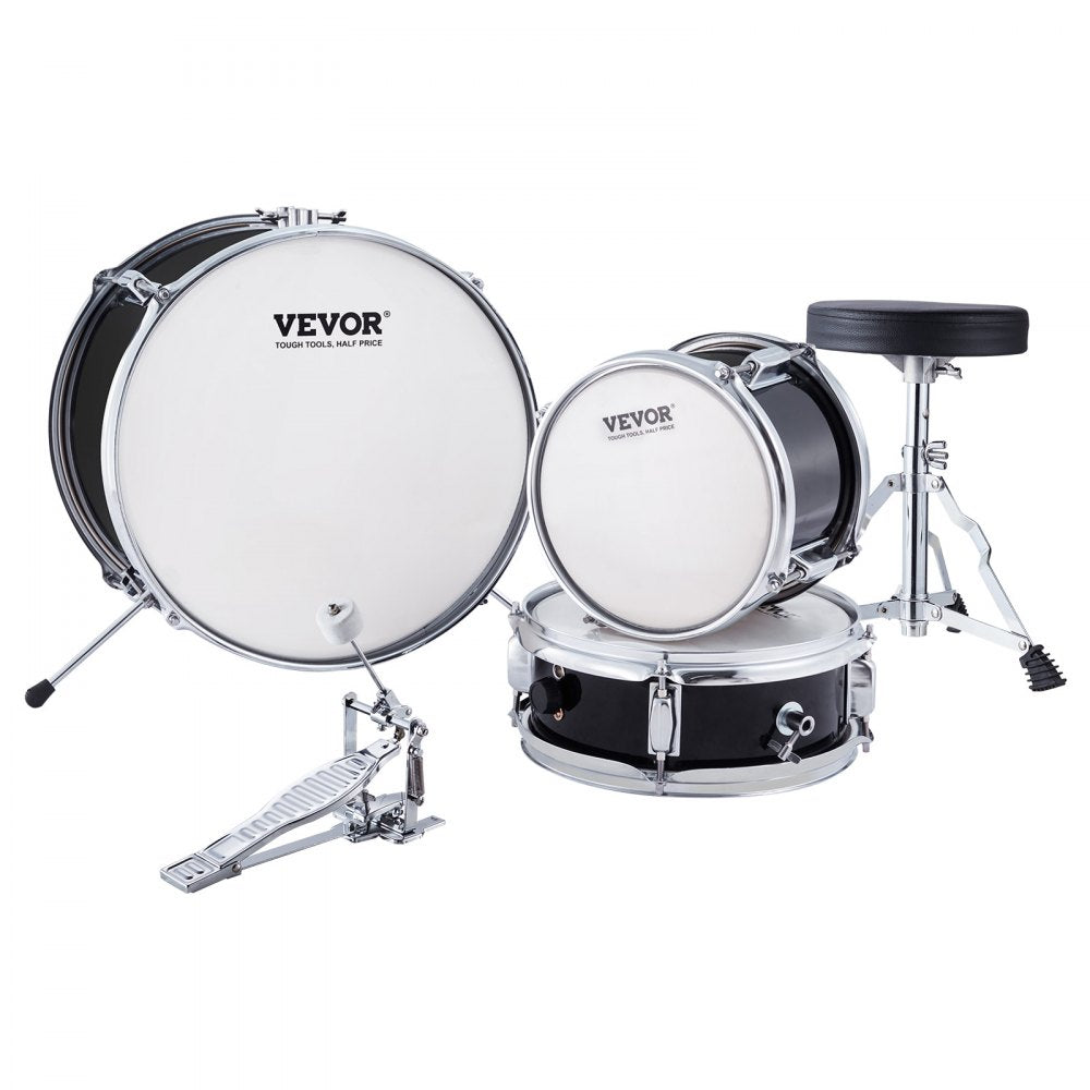 SH-001-BK - 3-Piece Kids Drum Set with 8" Tom, 10" Snare, 14" Bass