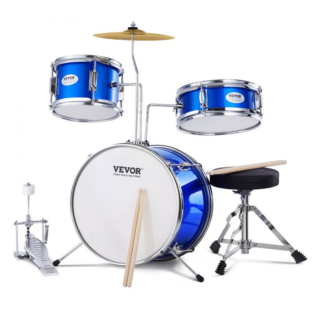 SH-001-BL - VEVOR Kids Drum Set with 14" Bass & Adjustable Throne