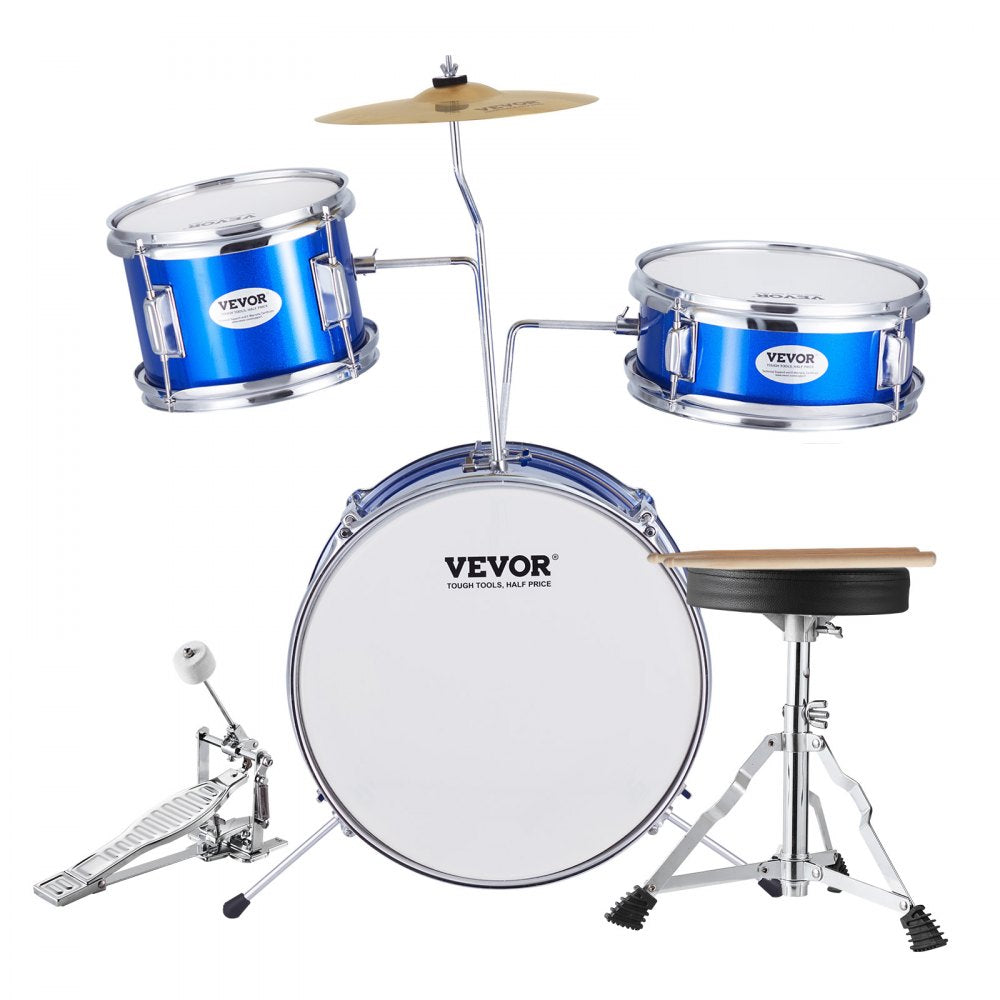 SH-001-BL - VEVOR Kids Drum Set with 14" Bass & Adjustable Throne