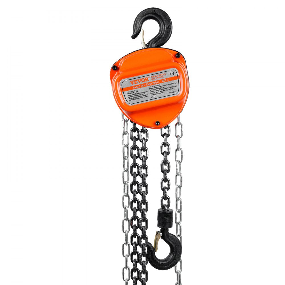 010786952005 - VEVOR 1 Ton Chain Hoist, 10FT Galvanized Steel, Safe Lifting