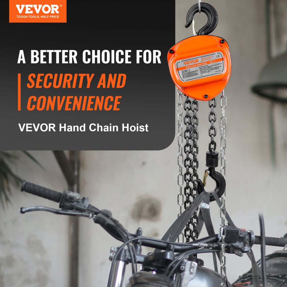 010769914423 - 1 Ton VEVOR Chain Hoist, 20 FT Durable Steel Design