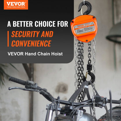010769914423 - 1 Ton VEVOR Chain Hoist, 20 FT Durable Steel Design
