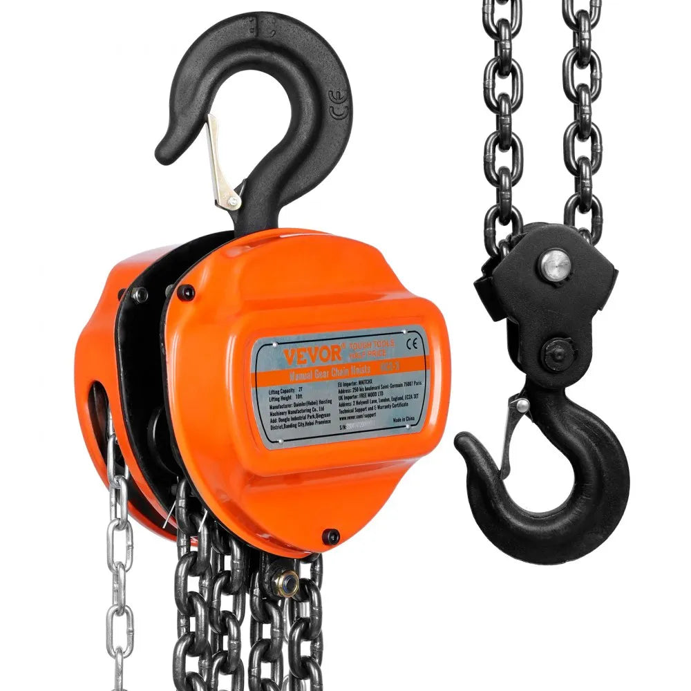 010636310817 - 2 Ton VEVOR Hand Chain Hoist with 10 FT Lifting Capacity