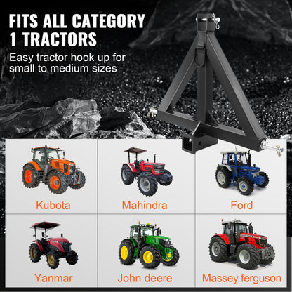 WBS002 - Durable 3-Point Hitch Receiver for Tractors, Easy Installation