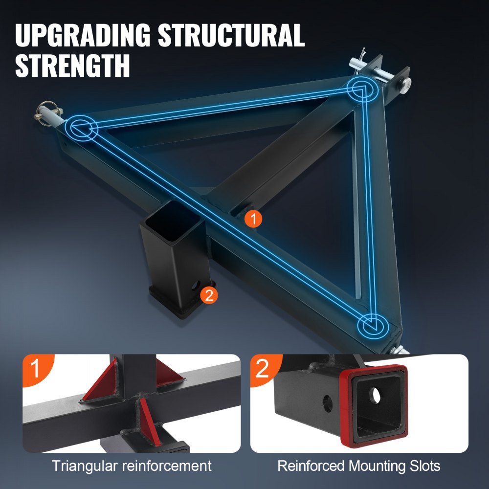 WBS002 - Durable 3-Point Hitch Receiver for Tractors, Easy Installation