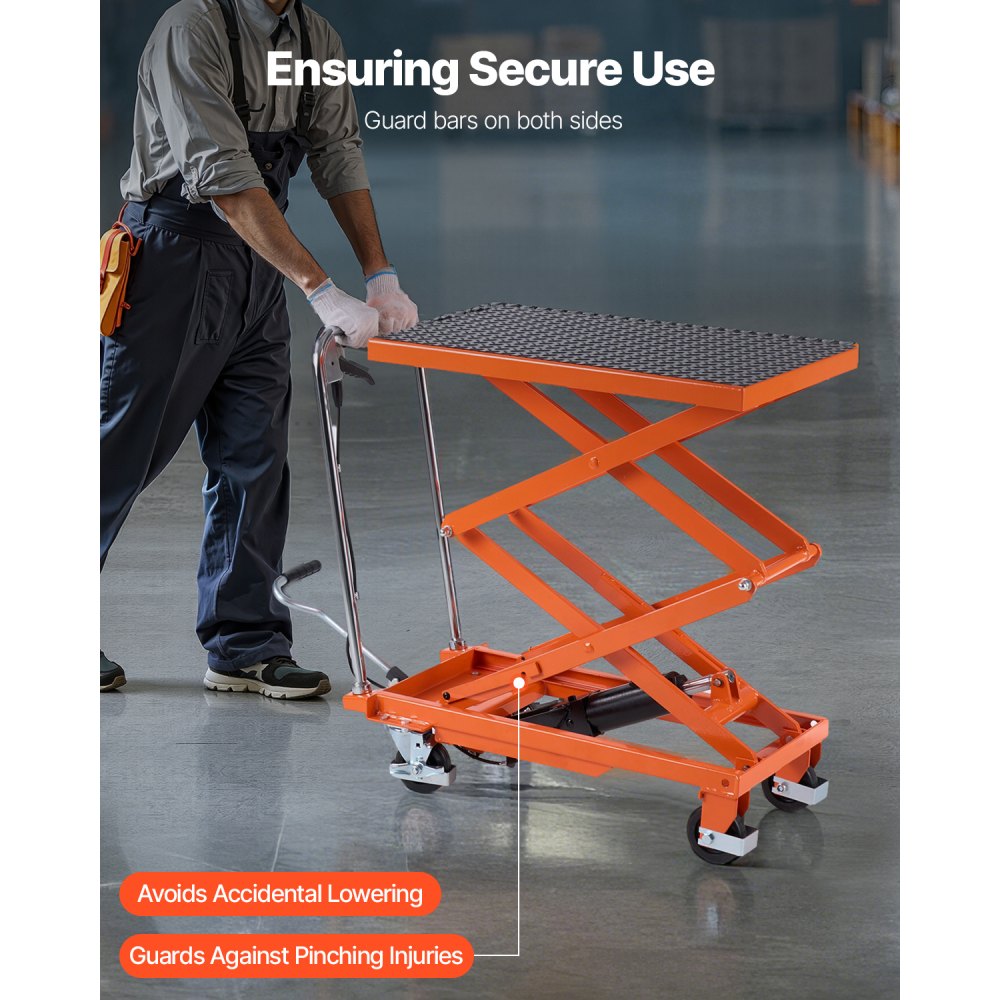 TFD20 - 500 lbs Hydraulic Lift Table, Adjustable 11.8" to 47.2" Height