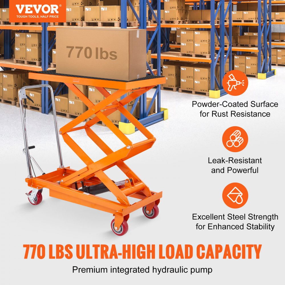 TFD35 - 59" VEVOR Hydraulic Lift Table Cart with 770lbs Capacity