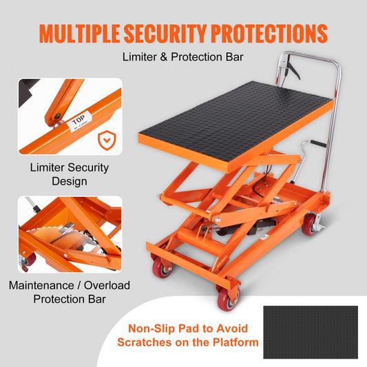 TFD35 - 59" VEVOR Hydraulic Lift Table Cart with 770lbs Capacity