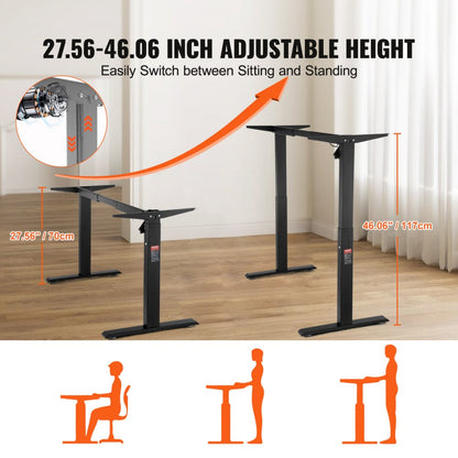 ZW-11 - Adjustable VEVOR Standing Desk Frame 27.56-46.06" Height, 80 kg Capacity