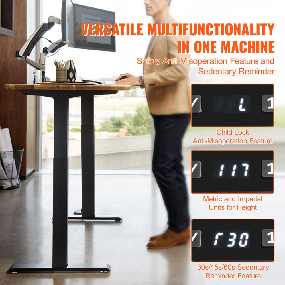 ZW-11 - Adjustable VEVOR Standing Desk Frame 27.56-46.06" Height, 80 kg Capacity