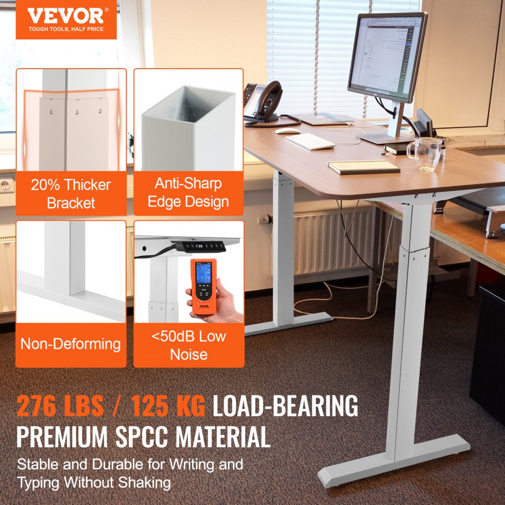 ZW-15 - Dual Motor Adjustable Standing Desk, 27.56-46.06" Height Range