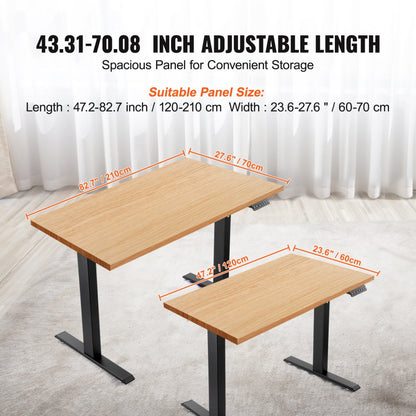 ZW-13 - Durable Dual Motor Standing Desk Frame, Adjusts 27.6" to 46.1"